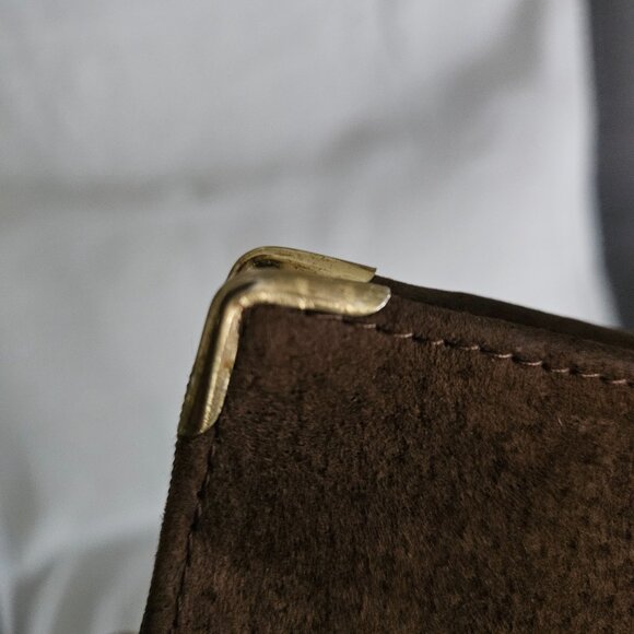 English Leather Brown Suede Card Holder - Picture 5 of 9